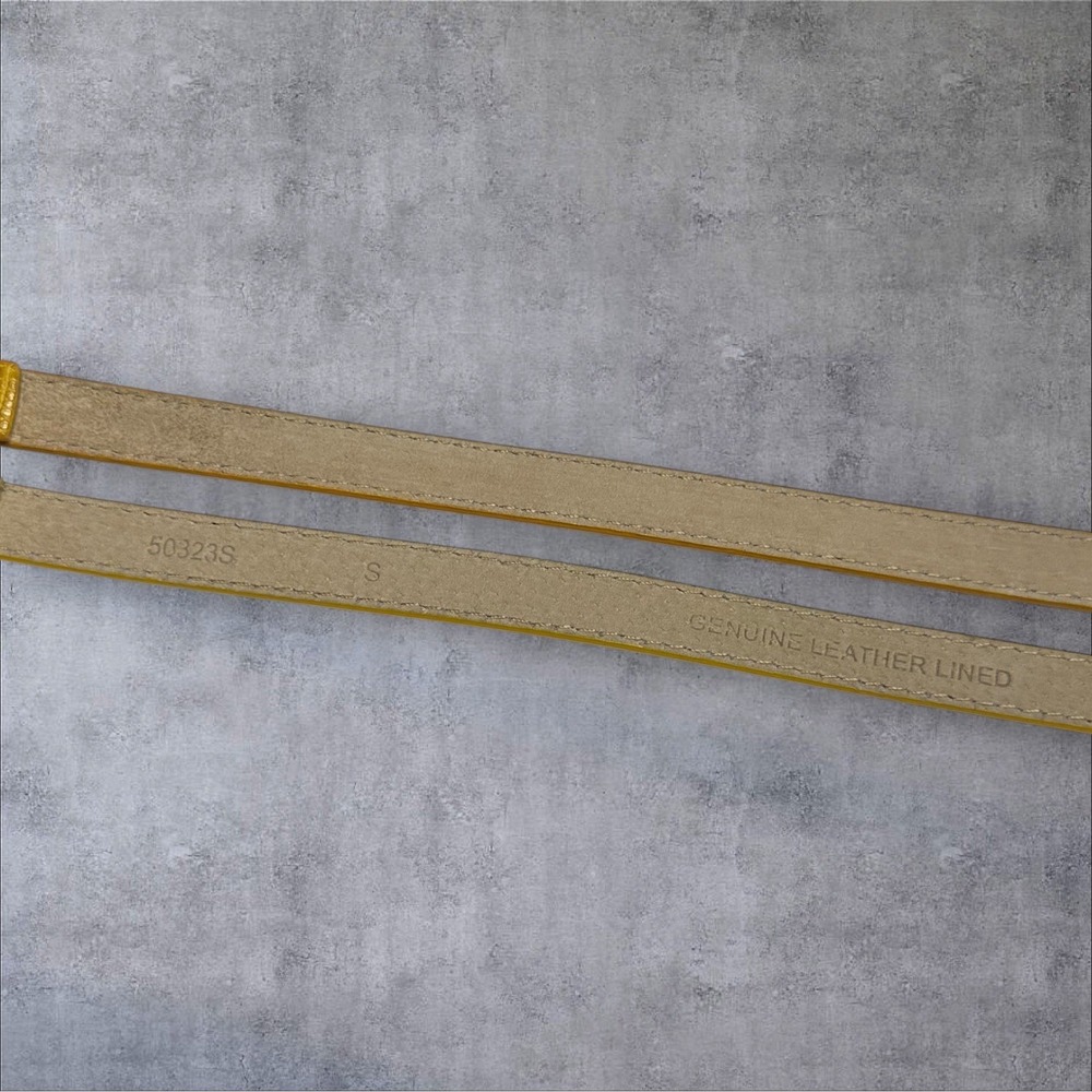 Yellow Double Buckle Belt Genuine Leather Lined Small 32"‎ - Picture 6 of 9